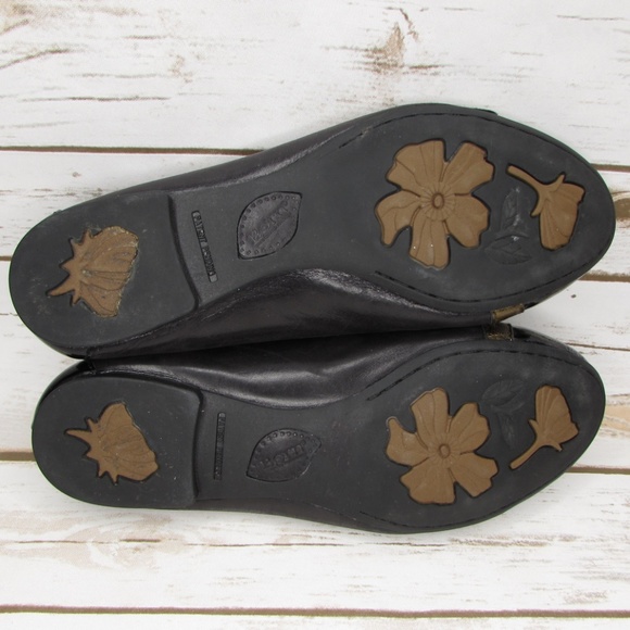 Born Black Leather Ballet Flats Bronze Strap 7 - Picture 6 of 8